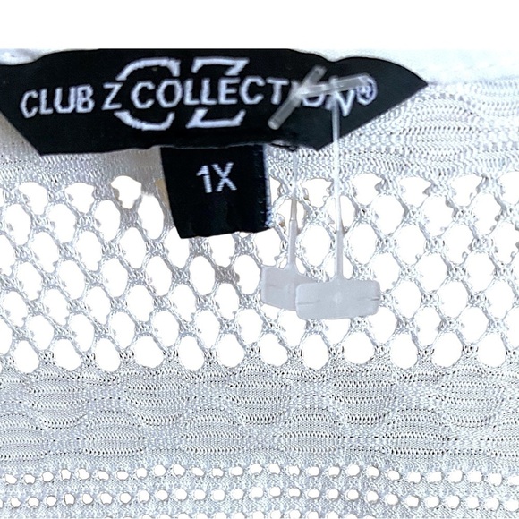CLUB Z COLLECTION Crochet Beach Dress Coverup White Woman’s Plus Size 1X New - Picture 4 of 16